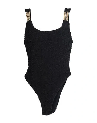 St John St. John Woman Bodysuit Black Size M Cotton, Wool, Polyamide, Metallic Fiber, Polyurethane