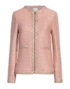 St John St. John Woman Jacket Antique Rose Size 8 Polyester, Wool, Rayon, Polyamide, Metallic Polyester In Pink