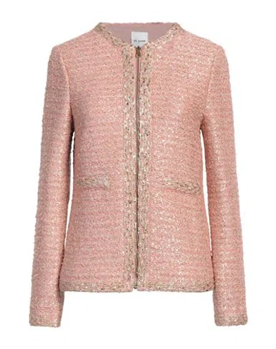 St John St. John Woman Jacket Antique Rose Size 8 Polyester, Wool, Rayon, Polyamide, Metallic Polyester In Pink