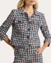 St John Americana Houndstooth Jacket In Americana Multi