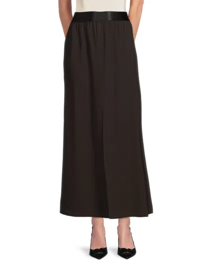St John Women's Crepe Satin A-line Maxi Skirt