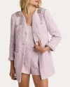 St John St. John Collection Crystal Embellished Honeycomb Tweed Longline Jacket In Pink