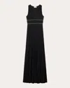 St John Pleated Italian Gown In Black