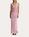 St John Sleeveless Degrade Sequined Knit Gown In Pink