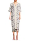 St John Women's Geometric Shift Maxi Dress In Plum