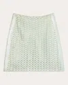 ST JOHN WOMEN'S LACQUERED CROCHET KNIT MINI SKIRT