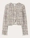 St John Multicolor Eyelash Tweed Jacket In Ecru Multi