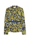 St John Silk Jacquard Paisley Jacket In Royal Blue Multi