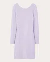 St John Sequin Knit Long Sleeve Dress In Purple