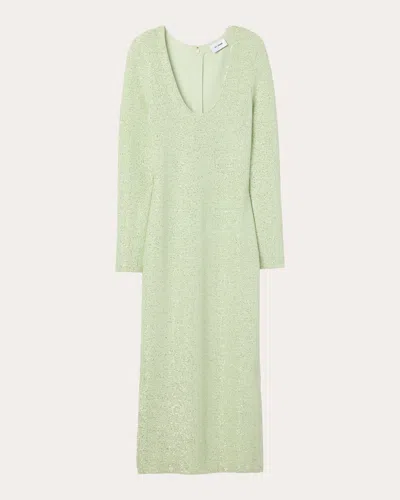 St John Women's Sequin Knit Midi Dress In Green