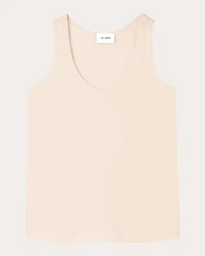 St John Scoop-neck Silk Vest Top In Pink