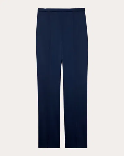 St John Stretch Satin Pant In Blue