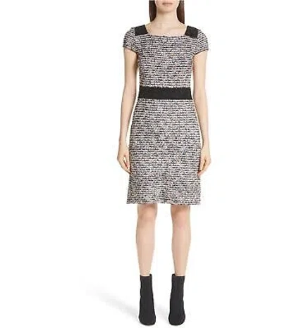 Pre-owned St John St. John Womens Eyelash Sheath Dress In Blackumlti