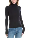 St John St. John Wool & Silk-blend Turtleneck Sweater In Blue