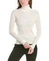 St John St. John Wool & Silk-blend Turtleneck Sweater In White