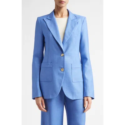 St John St. John Wool & Silk Suit Jacket In Blue