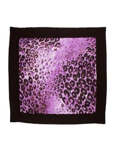 Pre-owned St John Wool Animal Print Bandana W/ Tags In Purple
