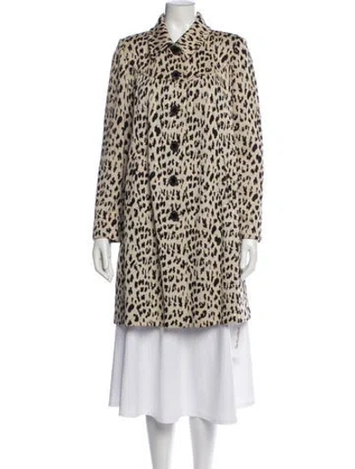 Pre-owned St John Wool Animal Print Coat In Neutral