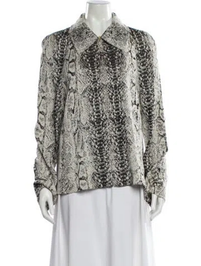 Pre-owned St John Wool Animal Print Evening Jacket In Neutral