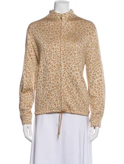 Pre-owned St John Wool Animal Print Jacket