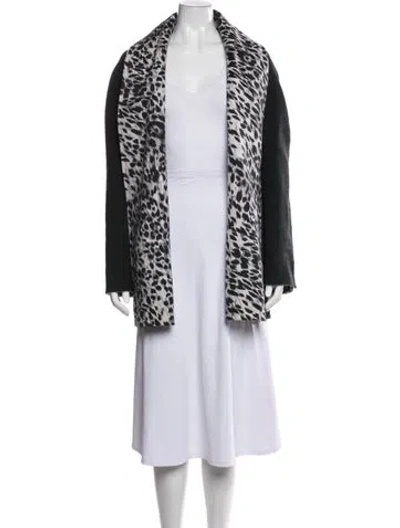 Pre-owned St John Wool Animal Print Jacket In Black