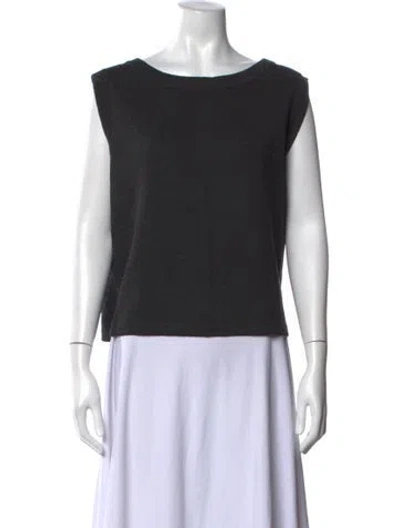 Pre-owned St John Wool Bateau Neckline Sweater In Grey