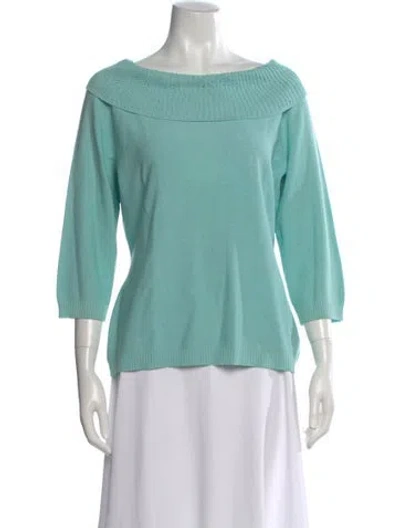 Pre-owned St John Wool Bateau Neckline Sweater In Multi