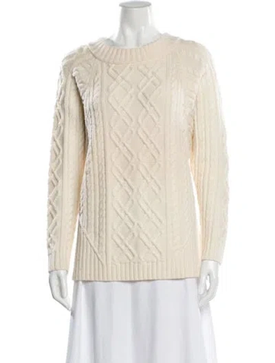 Pre-owned St John Wool Bateau Neckline Sweater In Neutral