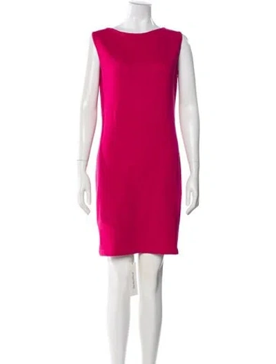 Pre-owned St John Wool Bateau Neckline Sweater In Pink