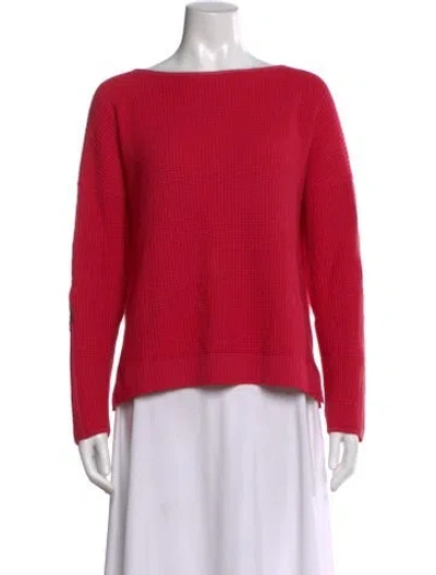 Pre-owned St John Wool Bateau Neckline Sweater In Pink