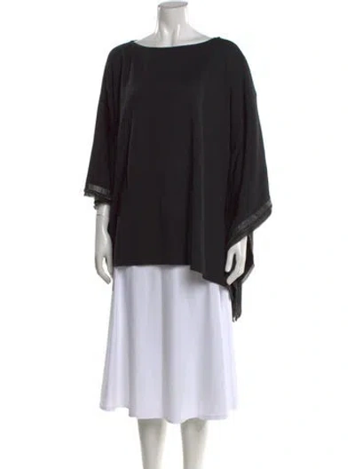 Pre-owned St John Wool Bateau Neckline Sweater W/ Tags In Black