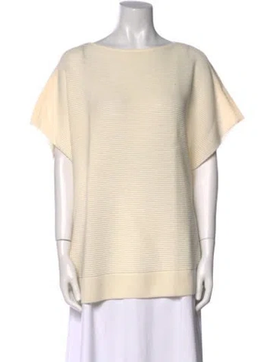 Pre-owned St John Wool Bateau Neckline Sweater W/ Tags In Neutral