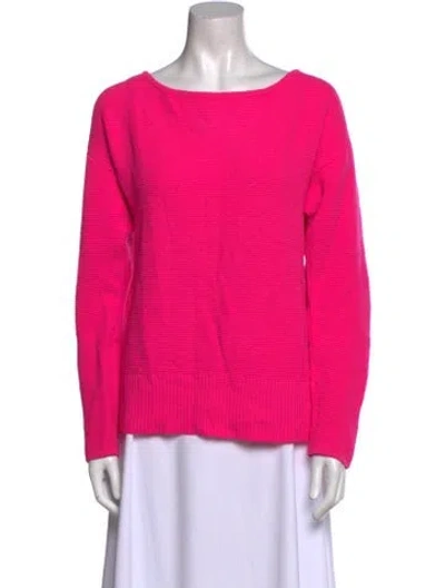 Pre-owned St John Wool Bateau Neckline Sweatshirt In Pink