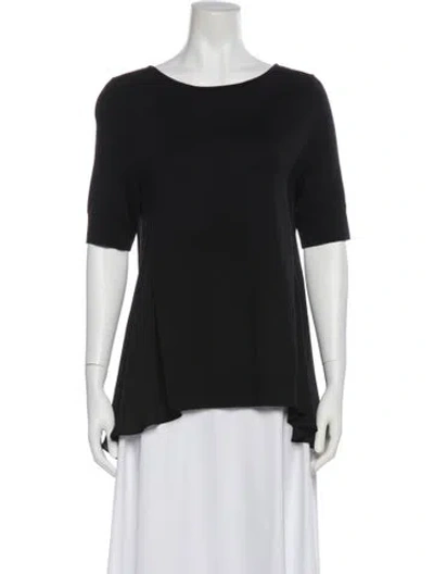 Pre-owned St John Wool Bateau Neckline Top In Gray