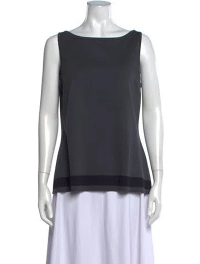 Pre-owned St John Wool Bateau Neckline Top In Grey