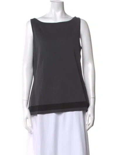 Pre-owned St John Wool Bateau Neckline Top W/ Tags In Gray