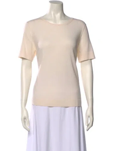 Pre-owned St John Wool Bateau Neckline T-shirt In Neutral