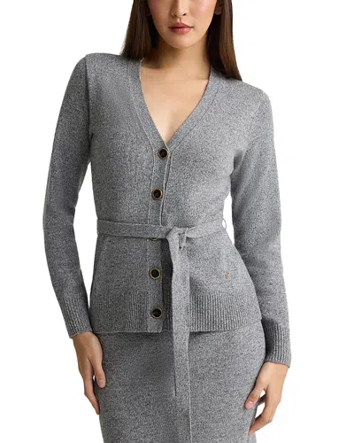 St John Wool Belted Cardigan In Gray