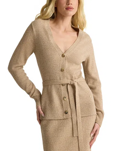 St John Wool Belted Long Sleeve Cardigan In Neutral