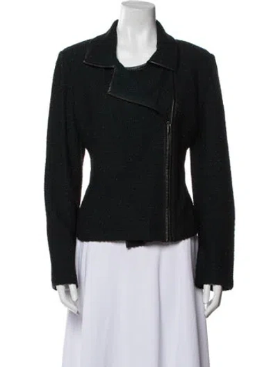 Pre-owned St John Wool Biker Jacket In Black