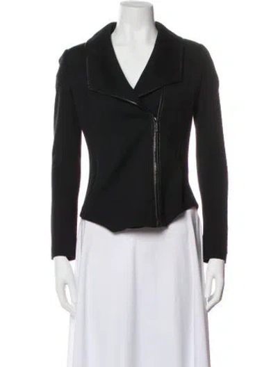 Pre-owned St John Wool Biker Jacket In Black