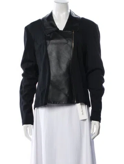 Pre-owned St John Wool Biker Jacket In Black