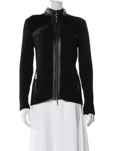 Pre-owned St John Wool Biker Jacket In Black