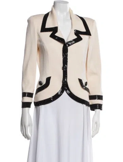 Pre-owned St John Wool Biker Jacket In Neutral