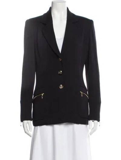 Pre-owned St John Wool Blazer In Black