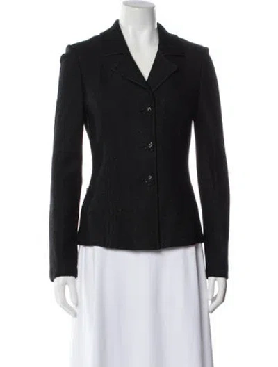 Pre-owned St John Wool Blazer In Black