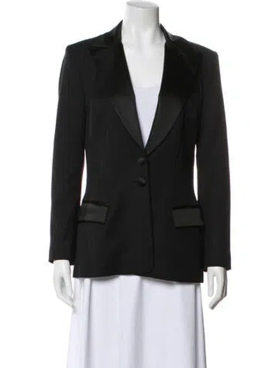 Pre-owned St John Wool Blazer In Black