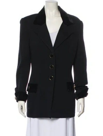 Pre-owned St John Wool Blazer In Black