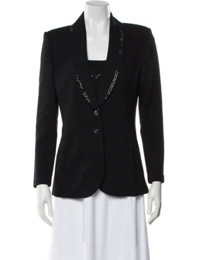 Pre-owned St John Wool Blazer In Black