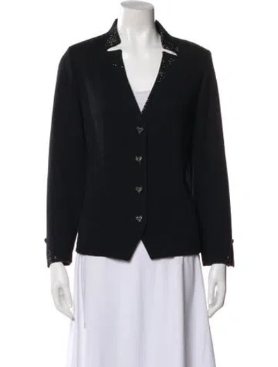 Pre-owned St John Wool Blazer In Black